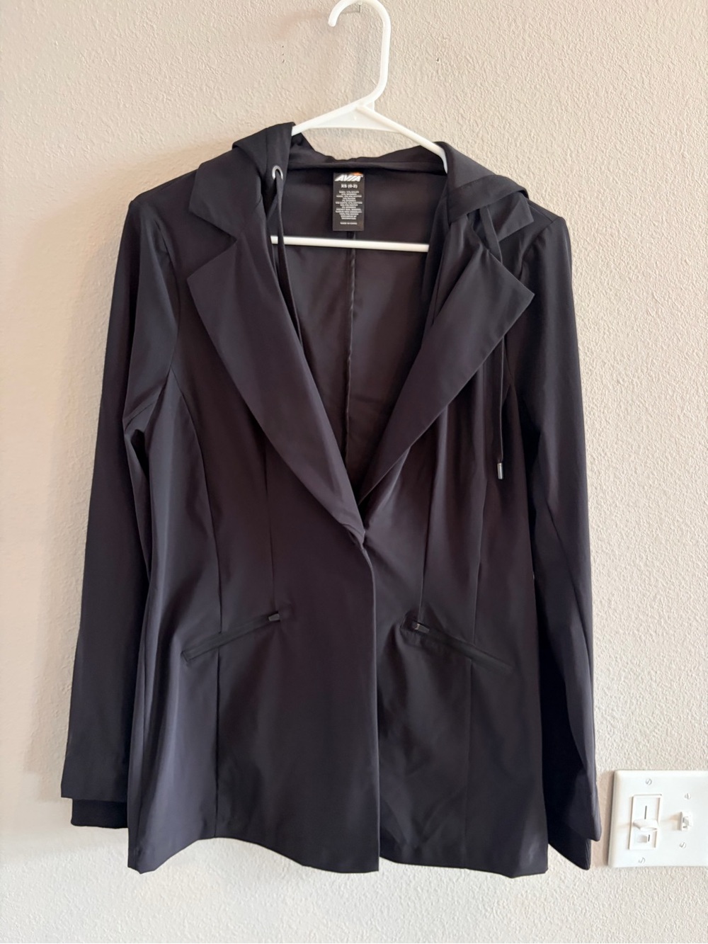 Avia Black Hooded Blazer Jacket XS